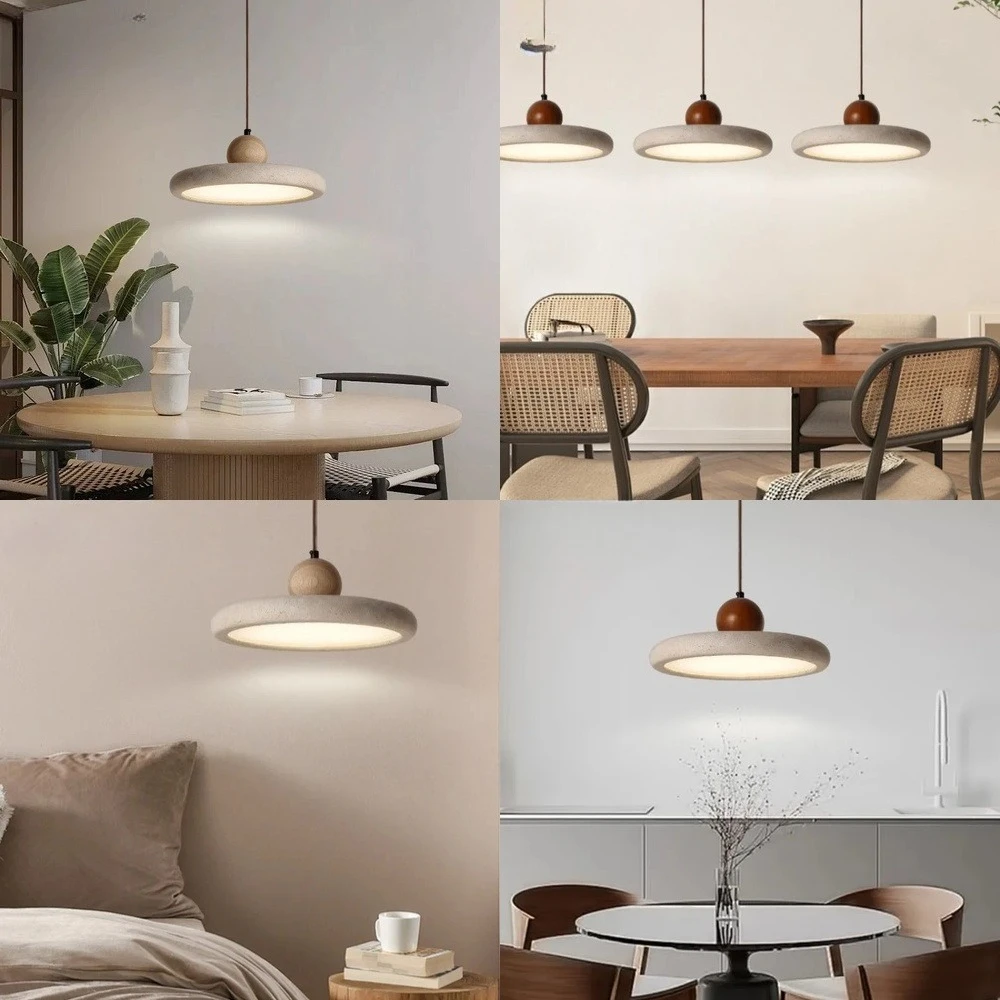 

2025 Luma Natural Yellow Travertine Pendant Light Natural Cave Stone Hanging Lighting for Kitchen Island Bedroom Bedside Home