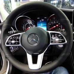 Hand-stitched non-slip Genuine Leather Steering Wheel Cover For Mercedes Benz A-Class W177 B-Class W247 C-Class W205 CLS-Class