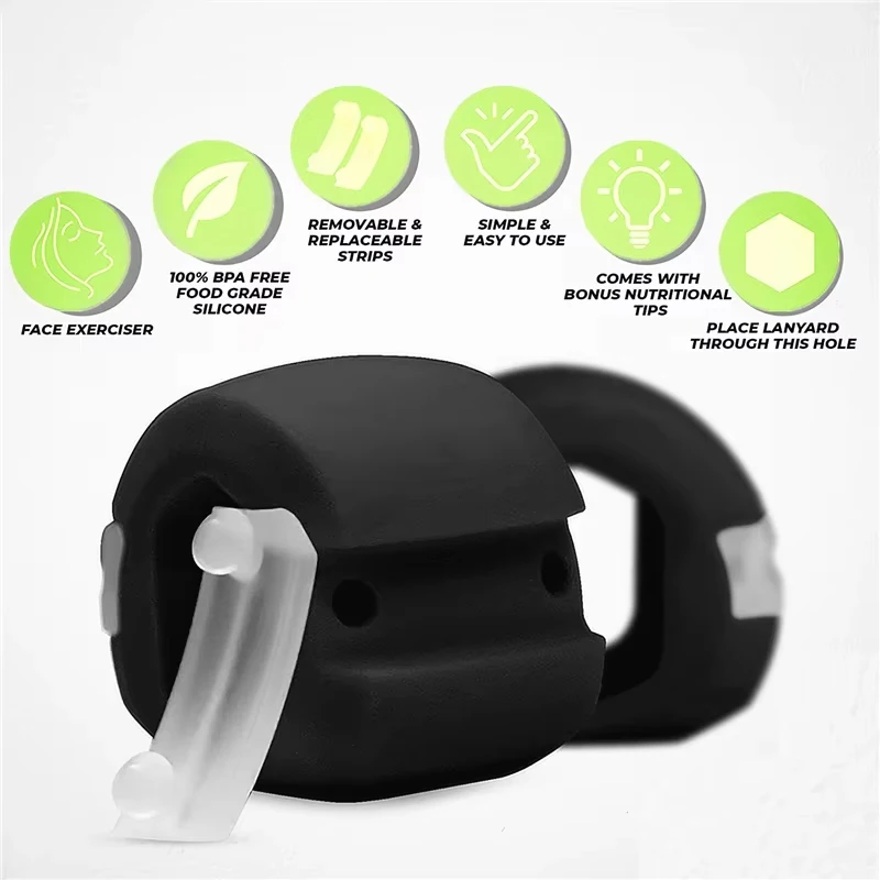 Fitness Ball Jaw Exerciser Facial Toner Reduce 2 Chin Relax Ball Gym Fitness Training  Simulator Silica Gel FaceAcc