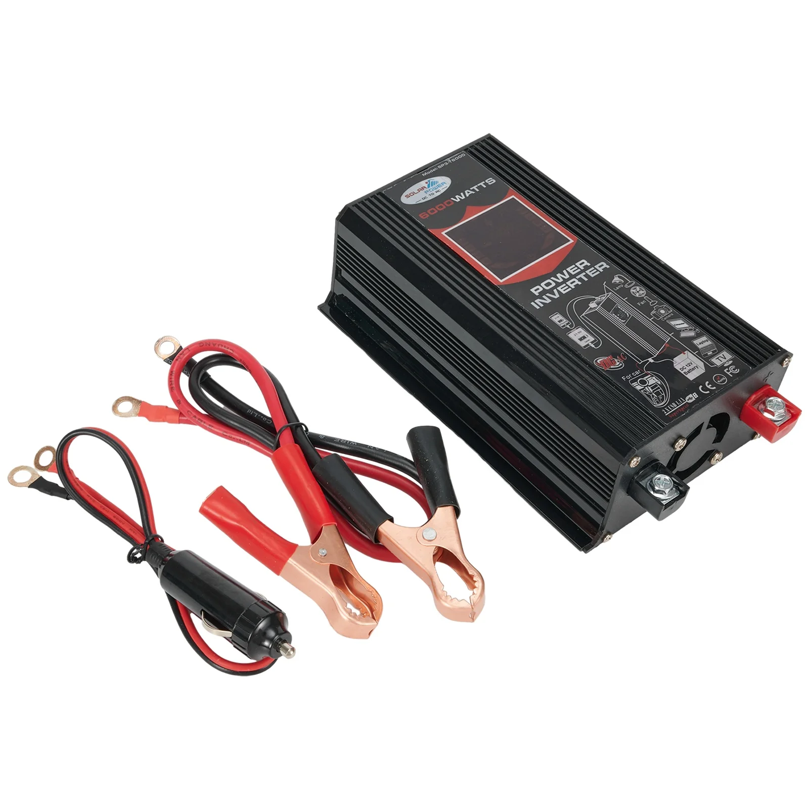 Voltage Converter Power Inverter DC 12V To AC 110V Overload Protection 6000W Car Charger Adapter Power Equipment