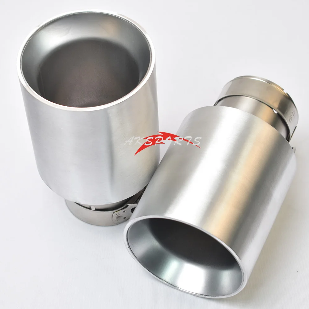 1 Pc Car Modified Bevel Outlet Edge Exhaust Pipe Stainless Steel Polished Aluminum Cover Muffler Tip