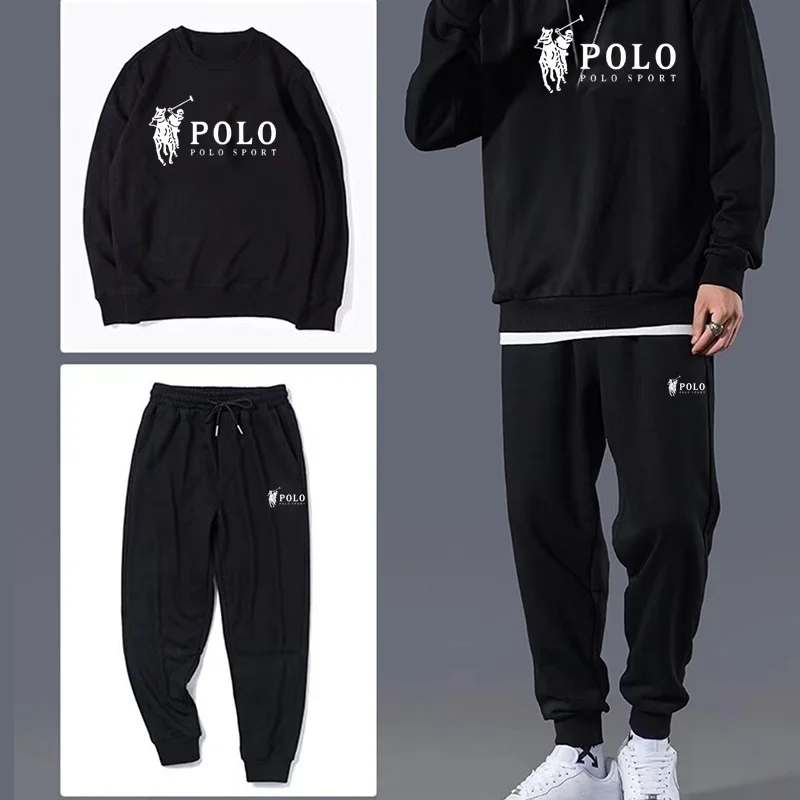 

2024 Men's and Women's Fashionable Casual Trendy Sweatshirt Set Outdoor Sports Printed Pattern Sweatshirt Two-piece Set