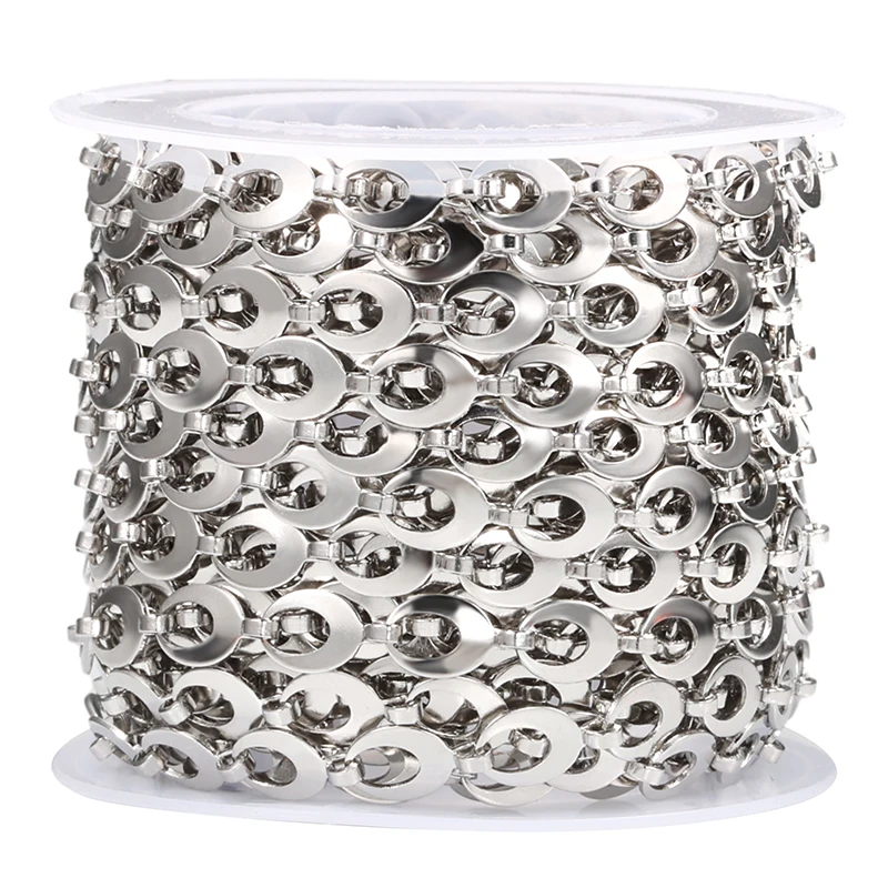 

Stainless Steel Egg shaped Chain For Jewelry Making Supplies Rolo Link Chains DIY Bracelet Eggs O Necklace Accessories Wholesale
