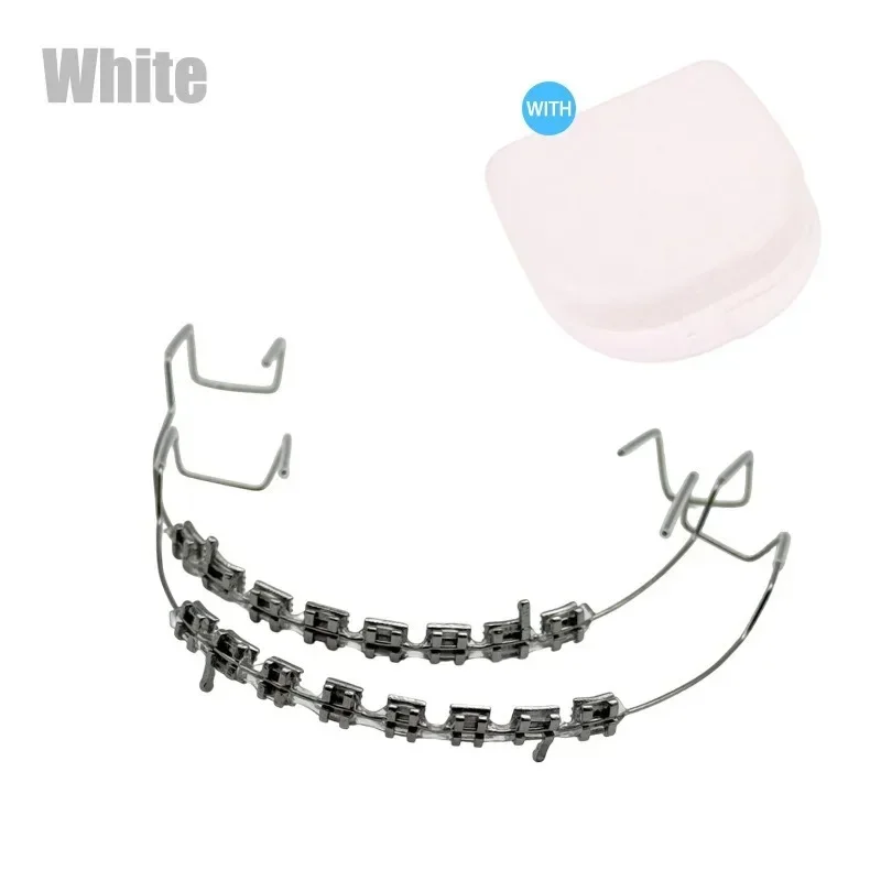 1 Paar Neue Bunte Temporäre Zahn-Dekorationen mit Box, Metall-Draht-Orthodontische Ligatur-Bänder & Künstliche Zahnspangen-Brackets in Hoher Qualität – Detail 3