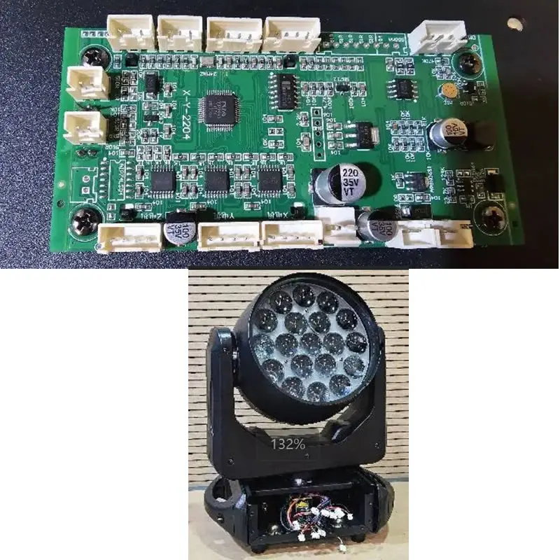 X-Y-2204 19X12W LED Moving Head Zoom Light Display Board Replacement DMX Control Board Motherboard