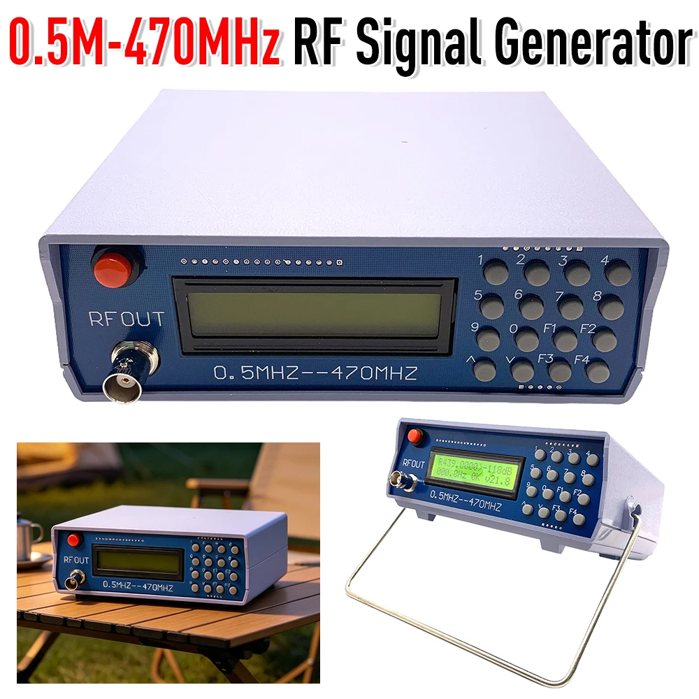 0.5M‑470MHz RF Signal Generator CTCSS Function Frequency Signal Source Signals Generators for FM Walkie-Talkie Debugging Tool