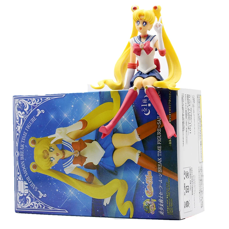 14cm Anime Sailor Moon Car Accessories Tsukino Usagi Hino Rei Aino Minako Mizuno Ami Action Figure PVC Doll Car Decoration Toys