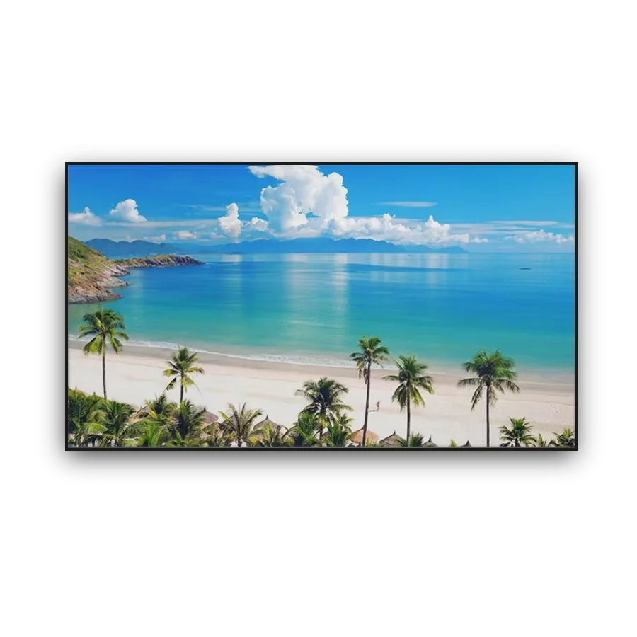 

Высококачественный 100-дюймовый домашний проекционный экран из ПВХ 4K с длительным фокусом, усиление рамки 1,4 ALR, антисветовая фиксированная рамка, формат 16:9