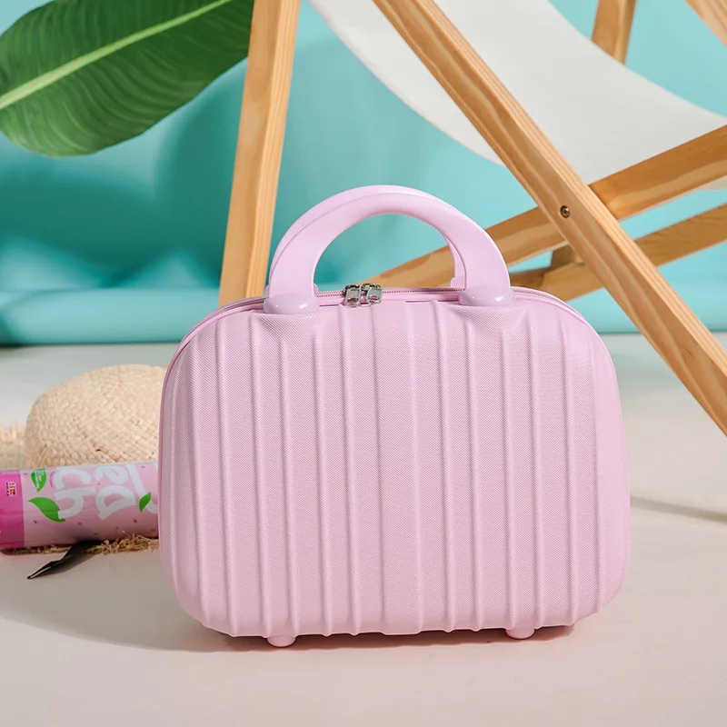 Valise à Main de Voyage de 14 Pouces pour Femme, Étui Cosmétique Portable, Boîte Cadeau de Haute Qualité, Sac de Rangement à Fermeture Éclair, Petit Bagage pour Enfant et Étudiant