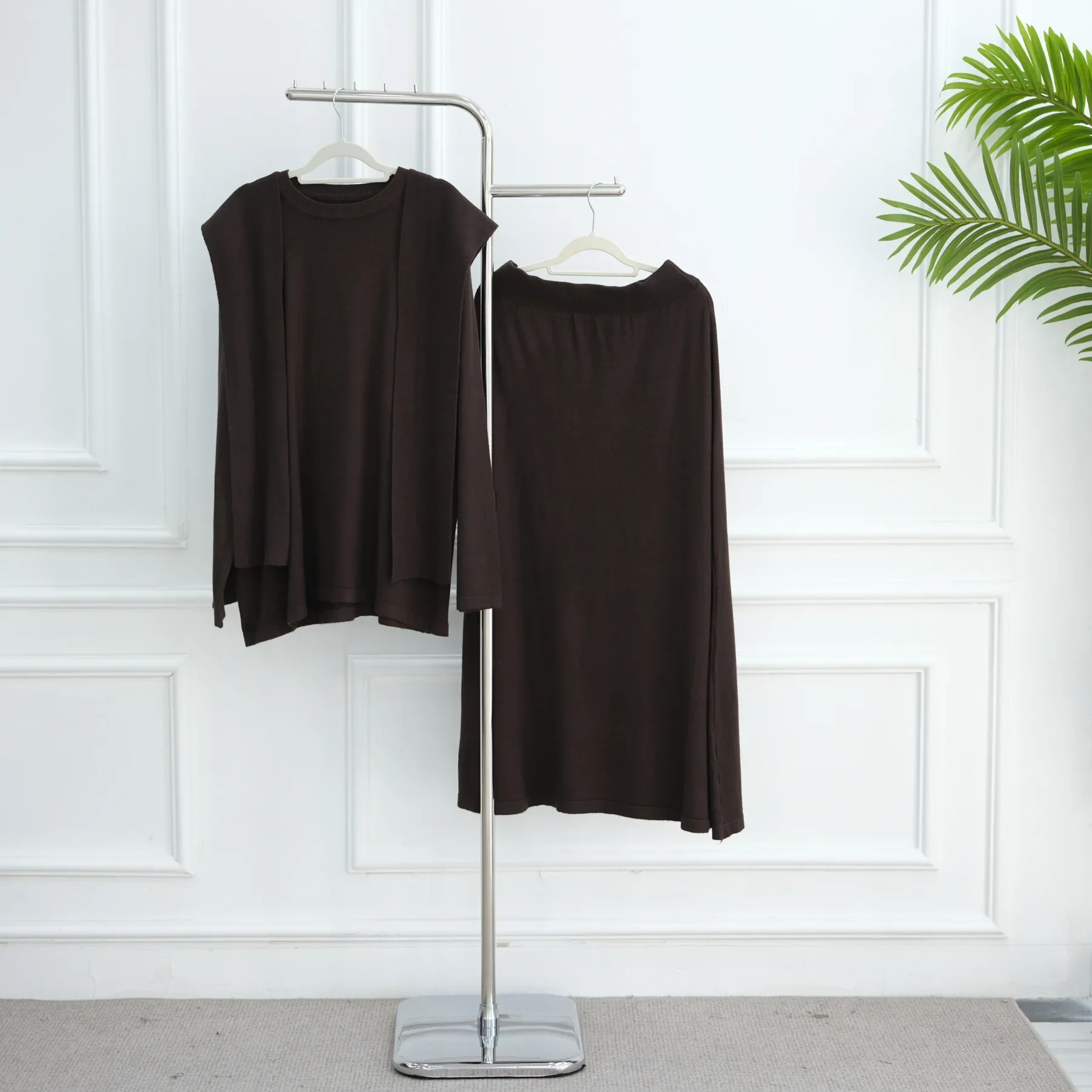 

Комплект из 2 предметов: Новый вязаный свитер и брюки для женщин, мусульманская одежда, осенне-зимний спортивный костюм, арабская роба, абайя, кафтан, платье, наряды