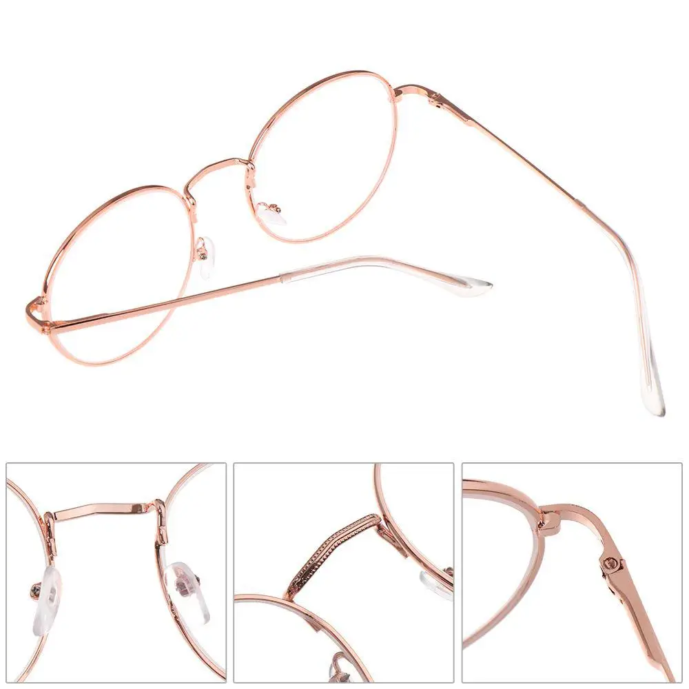 Femmes hommes métal Portable Vision soins lunettes cadre lunettes optiques lunettes rondes
