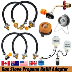Outdoor Gas Tank Inflation Valve Cylinder Gas Inflate Kit Camping Butane Gas Refillable Adapter Cylinder Tank Coupler Valve