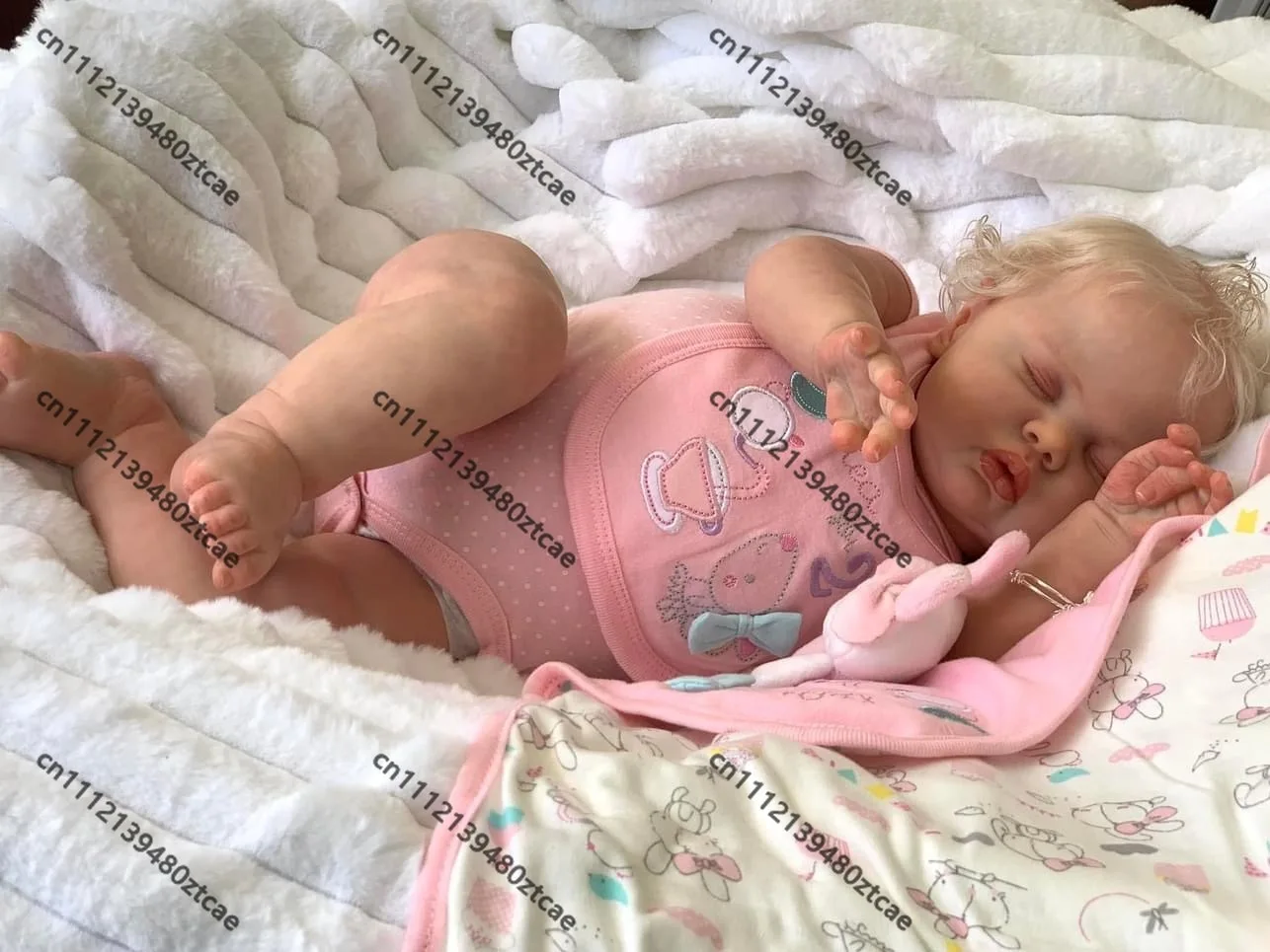 24 Inch Toddler Girl Doll, Hand Rooted Real Hair, Soft Weighted Cloth Body, Lifelike Cuddly Collectible Reborn Baby Toy Gift