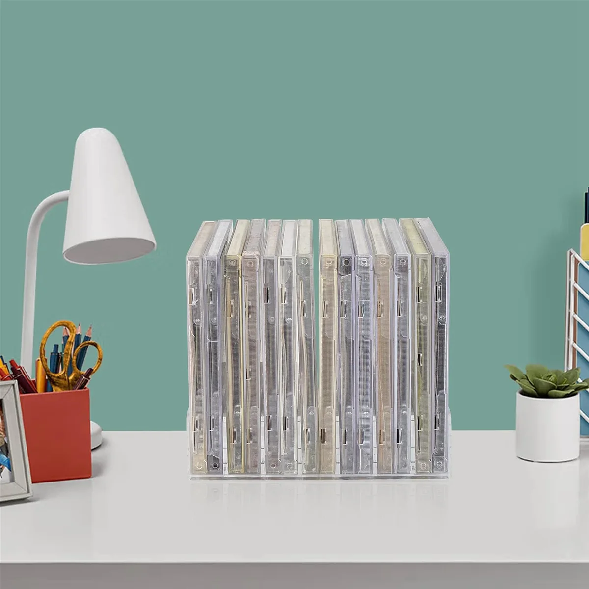 A44T4 шт. Прозрачный акриловый держатель для компакт-дисков со скрытой стойкой для дисплея компакт-дисков и DVD, стеллаж для хранения компакт-дисков, органайзер, подставка для лотка для компакт-дисков, вмещает