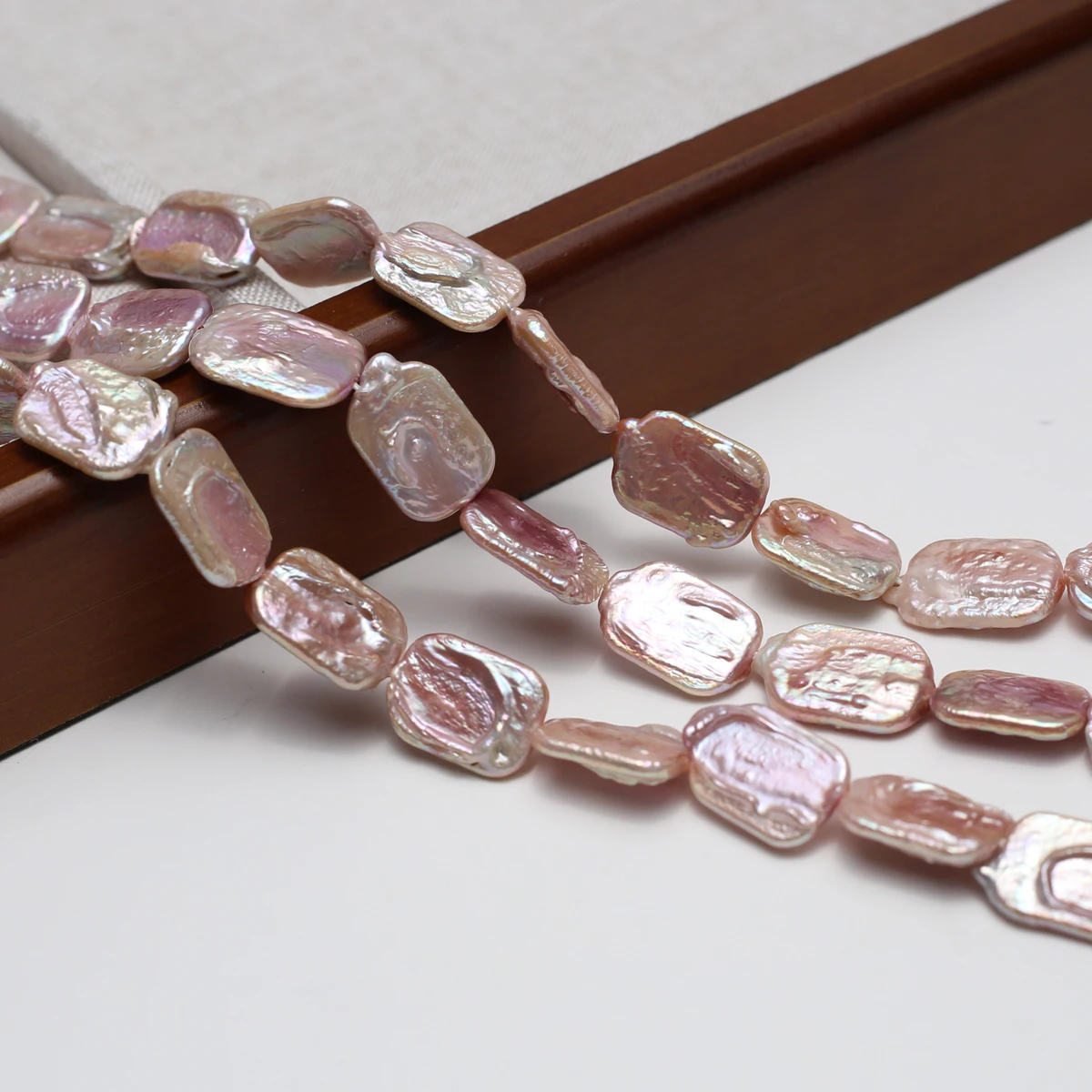 Natural Freshwater Pearls 12x16mm 3A Rectangular Purple Baroque Pearl Bead Jewelry Make DIY Necklace Bracelet Accessories Gift
