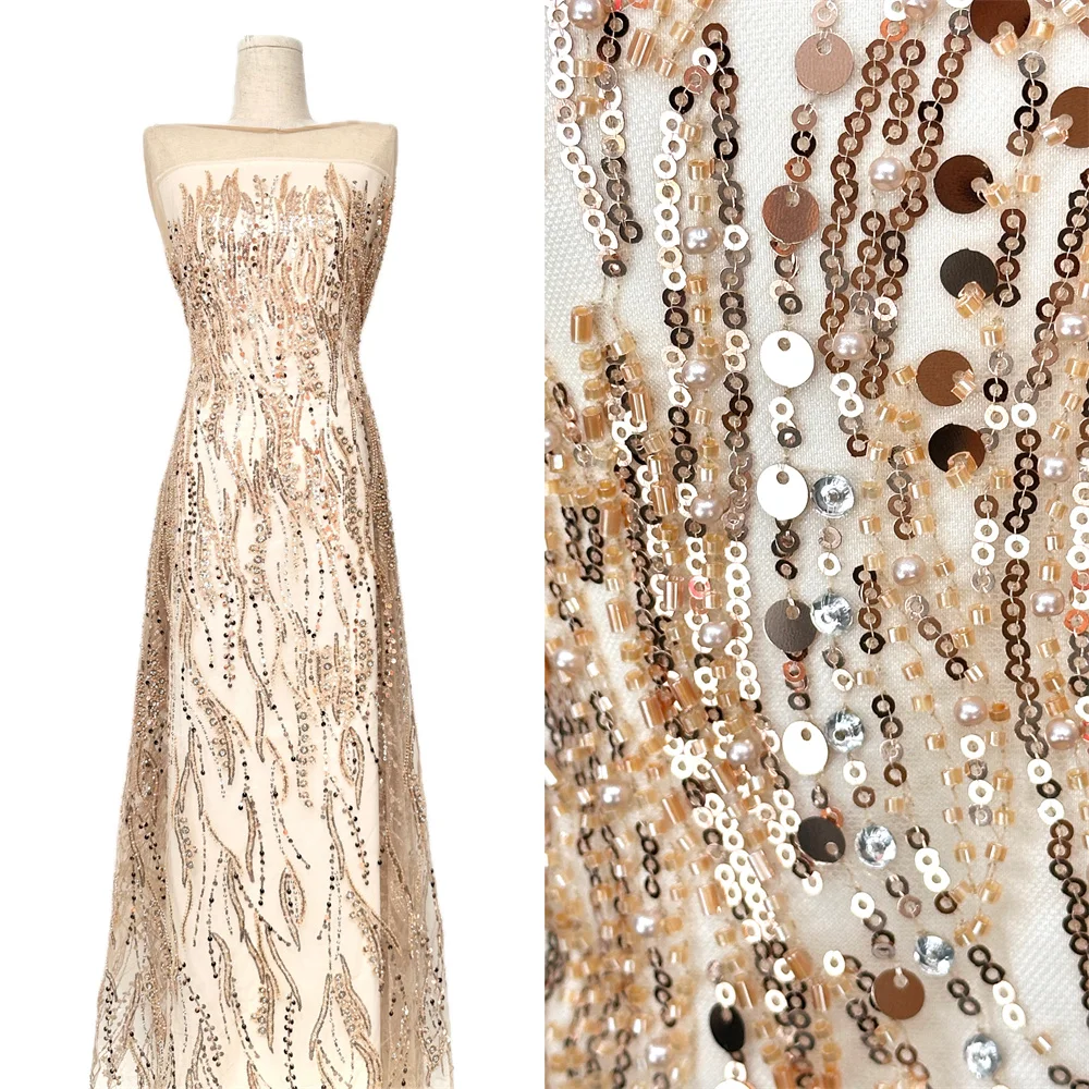 

Нигерийская сетка с блестками, кружевная ткань 2026, новая высококачественная ткань с африканскими бусинами, кружево, французский тюль, кружево для женщин, свадебное платье, вечеринка