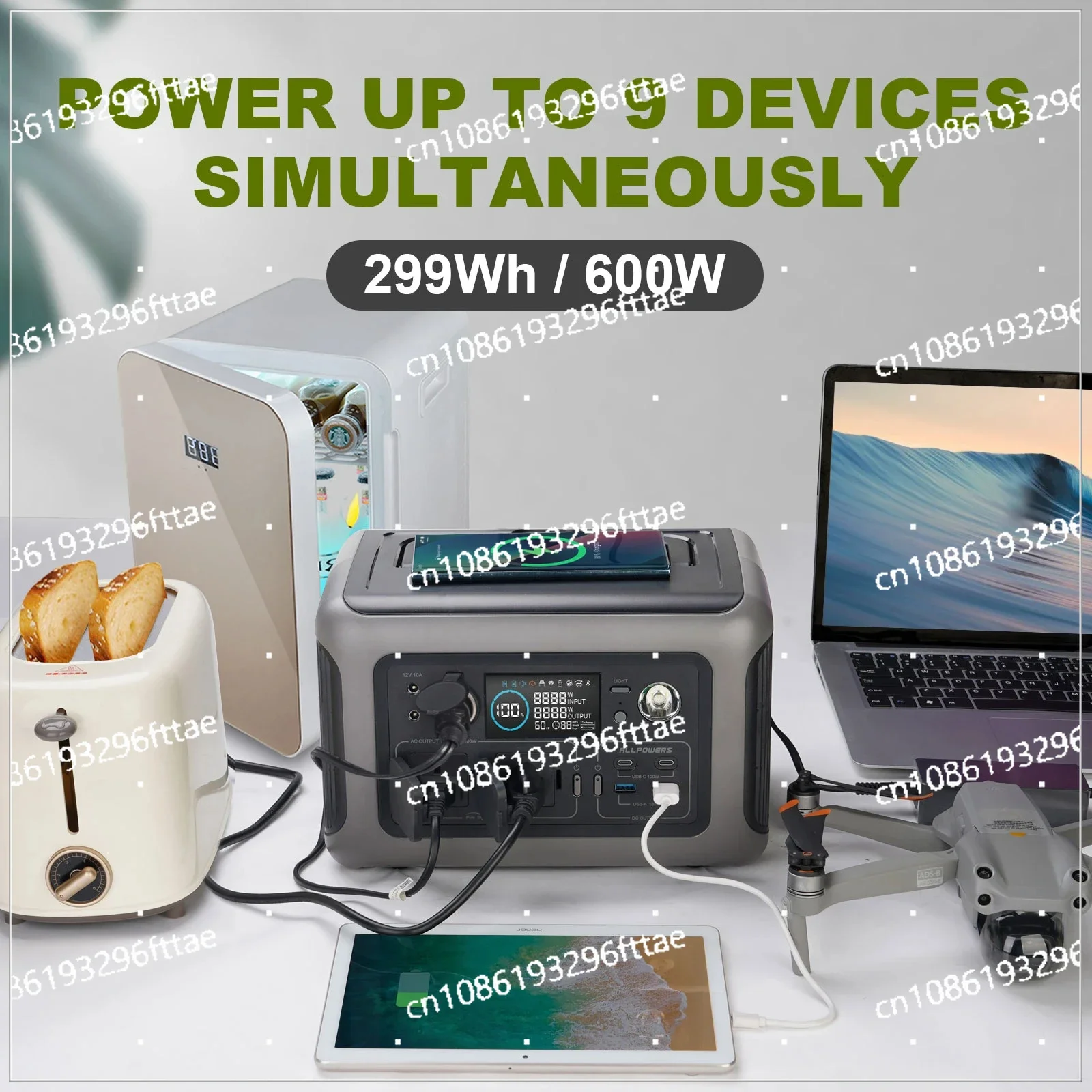 ALLPOWERS Portable Power Station R600, 299Wh LiFeP04 Battery