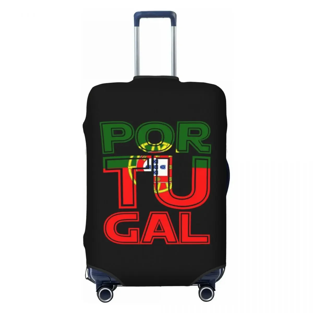 

Custom I Love Portugal Country Land Cut Flag Travel Luggage Cover Dust Proof Portuguese Suitcase Cover Protector Fit 18-32 Inch