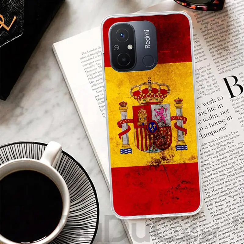 Spain Coat Of Arms Flag Cover For Xiaomi Redmi 12 12C 10 10C 9 9C 9T 9A Phone Case 10A 8A 8 7A 7 6A 6 Pro K60 K20 K40 S2 Print C