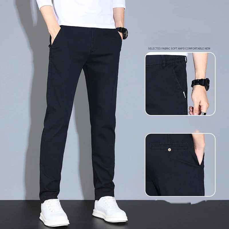 Men New Designer Classic Office Business Pants Male Elastic Thin Cotton Cultivate One\'s Moral Character Straight Formal Trouser