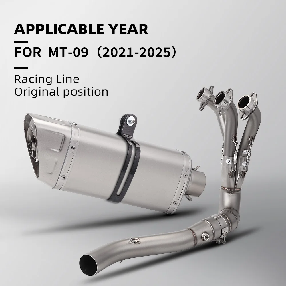 high-performance Motorcycle Exhaust System For MT-09 FZ-09 header 2021-2025 stainless steel Front Link Pipe MT09 FZ09 Muffler