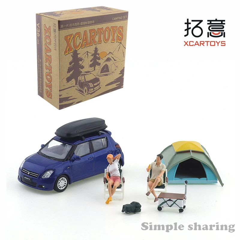 XCARTOYS 1/64 Alloy Die-cast Car Model Toy 1st Generation Suzuki Swift - Camping Tent Set