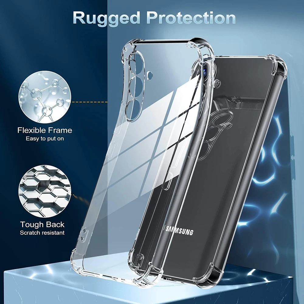 Transparent Silicone Shockproof Case For Samsung Galaxy S25 S24 S23 FE Plus Ultra A55 A35 A25 A15 A54 A34 A24 A14 Clear Bumper image 2