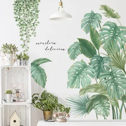 Nordic Style Tropical Plants Leaves Wall Stickers for Living Room Bedroom Eco-friendly Vinyl Wall Decals Art Poster Home Decor
