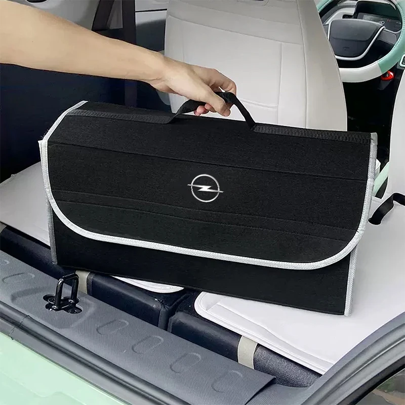 Car Trunk soft Organizer Felt Storage Box Accessories For Opel Corsa Astra Insignia Vectra Zafira Meriva Mokka Grandland Vivaro