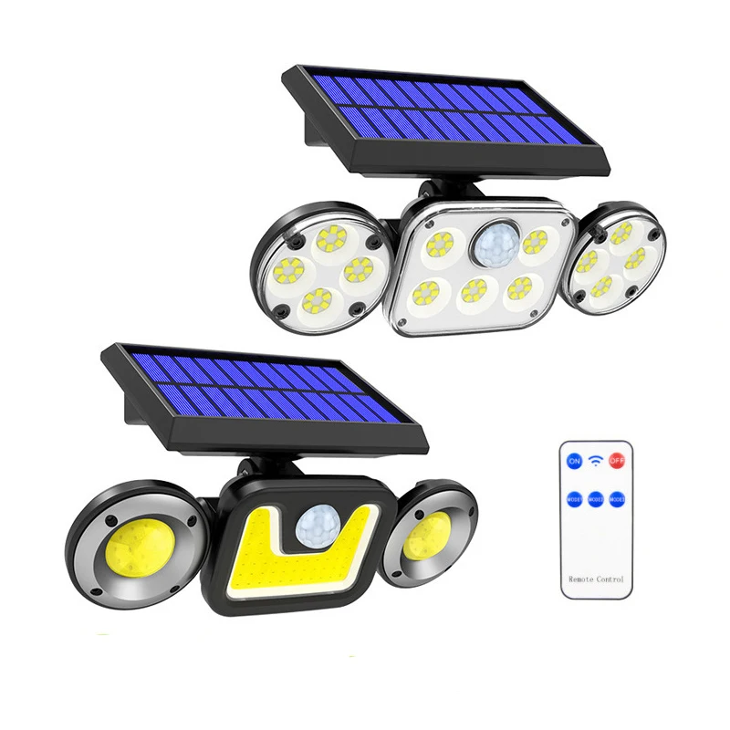 

Human Sensor Light Solar Wall Light Spotlight Led Three Head Rotatable Outdoor Waterproof Light For Garden Street Camping Lamps