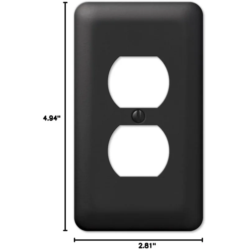 935DBK Piastra da parete, 1 duplex, nera