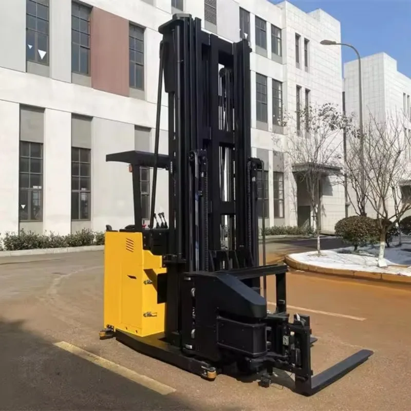 New Model 3-Way Stacker Electric Reach Forklift 1 Ton 1.5 Ton Seated Stand Style  4m 5m 6m 7m 10m Lift Height for Warehouses