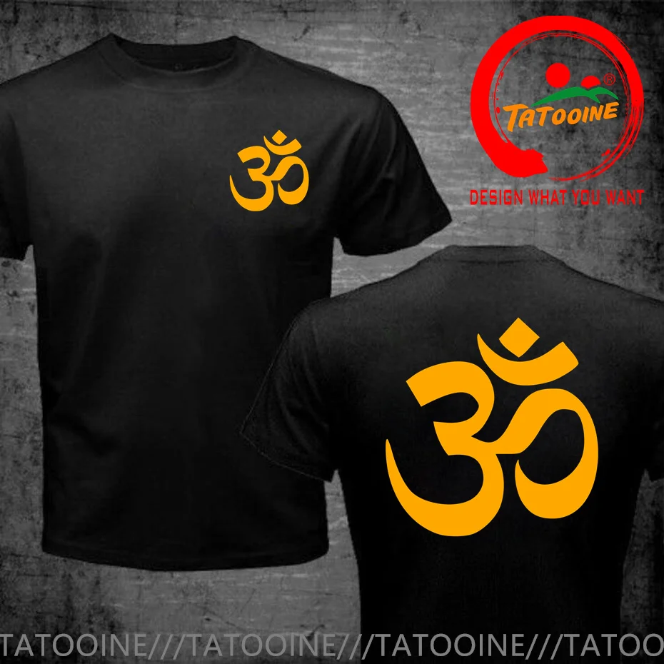 OM AUM SYMBOL Relaxation T-Shirt Funny Cotton Short Sleeve Tshirt Streetwear JN BUDDHISM OM MANI PADME HUM T Shirt for Men Tees