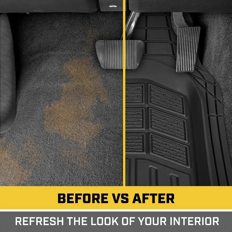 ® CAMT9013 3 قطع من سجادات الأرضية المطاطية ذات الأطباق العميقة شديدة التحمل مناسبة لسيارة شاحنة SUV وVan حماية إجمالية لجميع الأحوال الجوية Dur #4