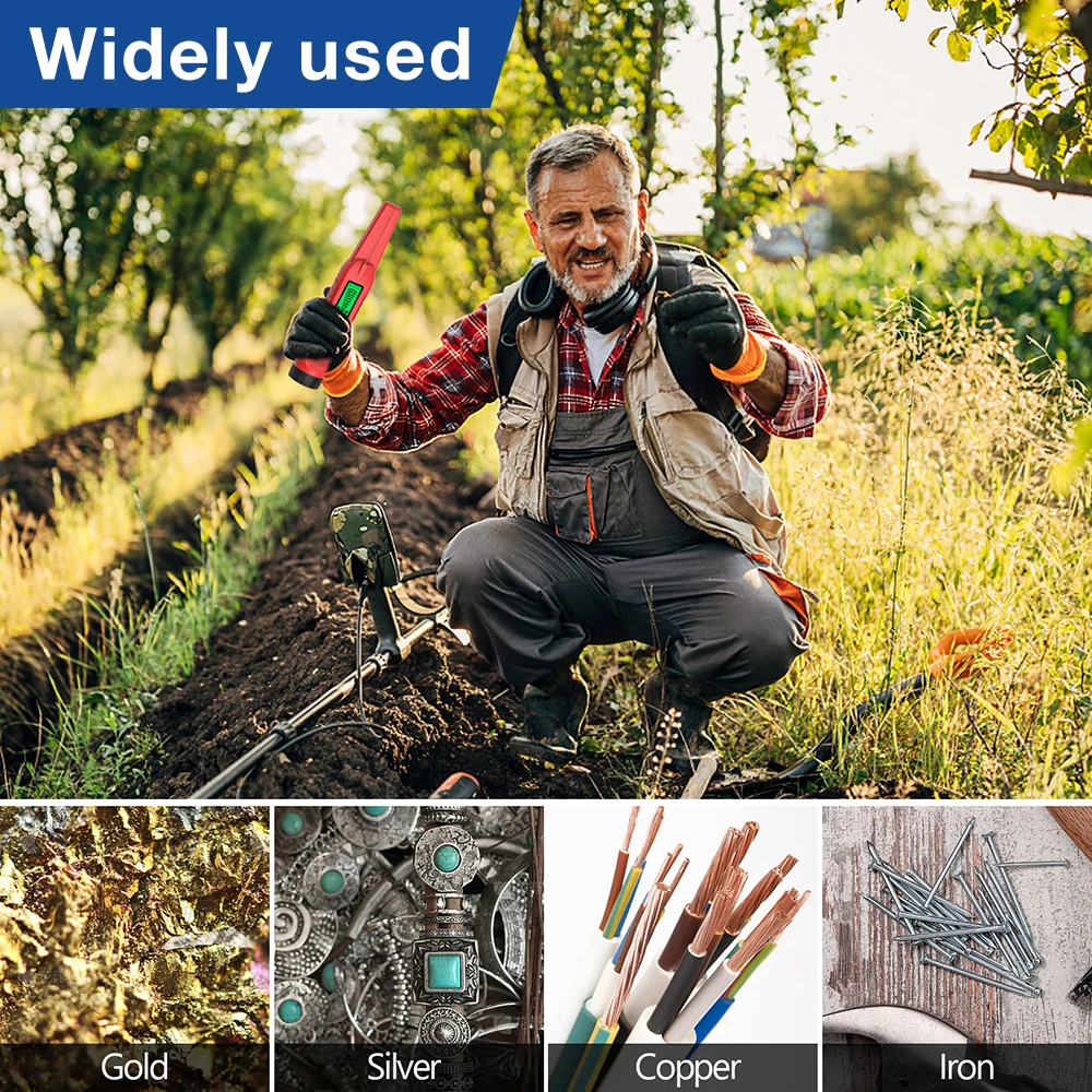 Display LCD Metal Detector Avventura all'aria aperta Metal Detector portatile Pinpointer Finder Impermeabile 360 °   Scansione della ricerca dell'oro