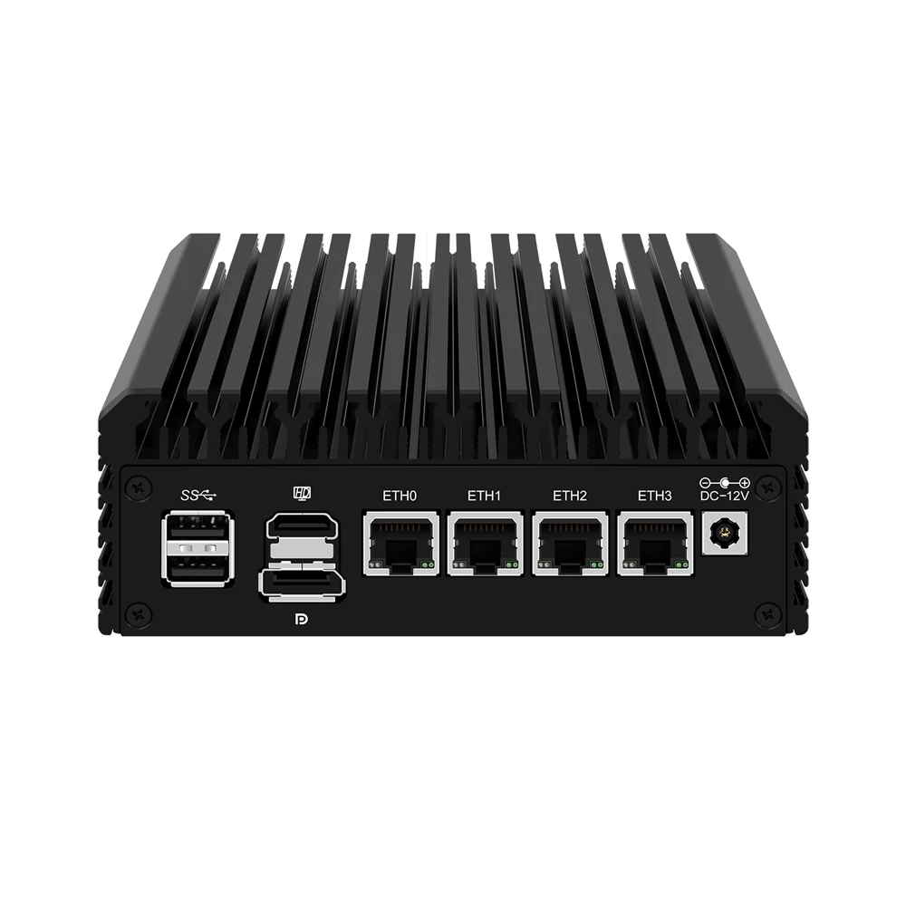 Urządzenie HUNSN Micro Firewall, Mini ppfsense, Mikrotik,OPNsense,VPN,Router PC,Intel N5105,RJ03,AES-NI, 4xintel 2.5GbE I226V LAN