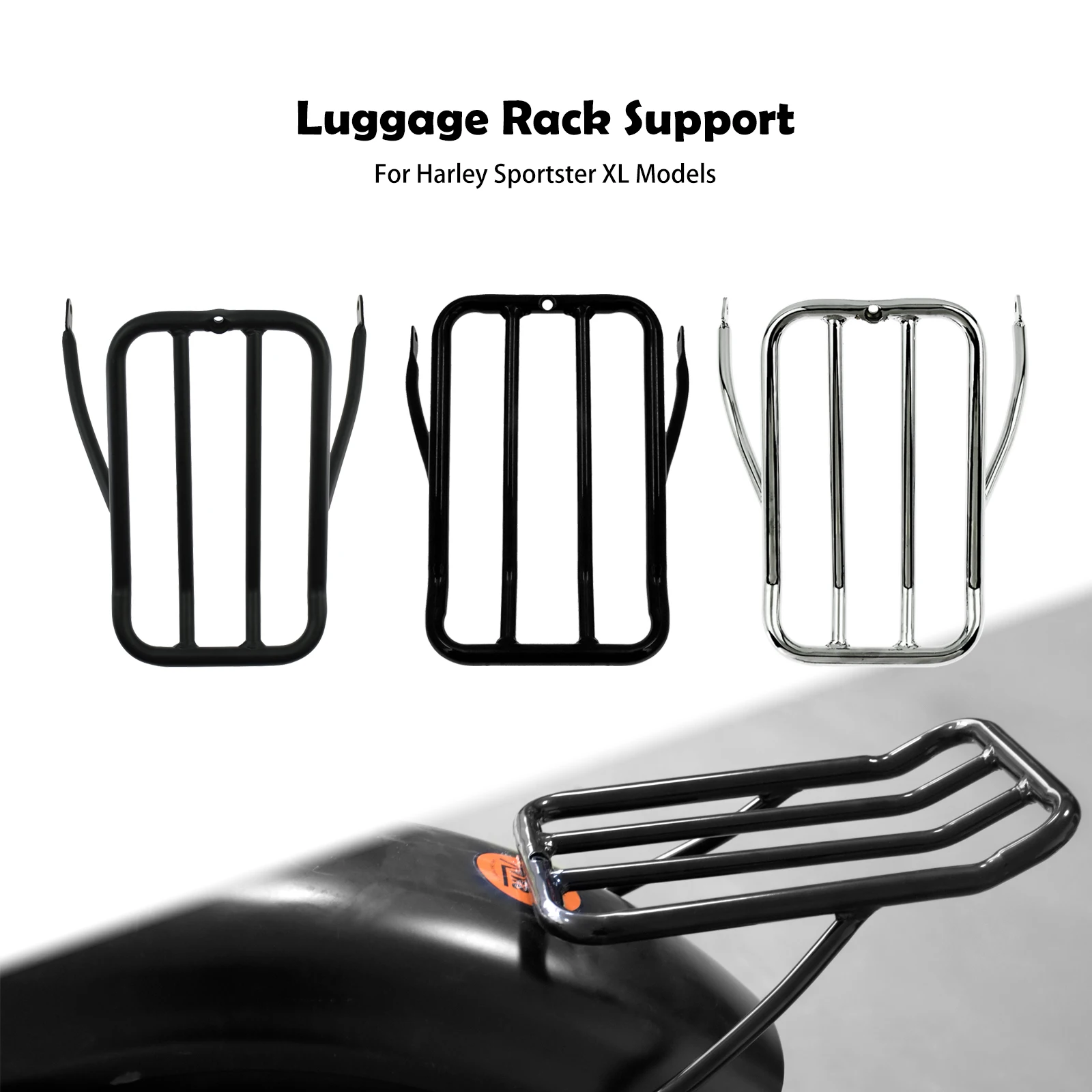 

Motorcycle Fender Luggage Rack Support Rear Solo Seat Metal Rack For Harley Sportster XL Iron 883 1200 Nightster Forty Eight 72