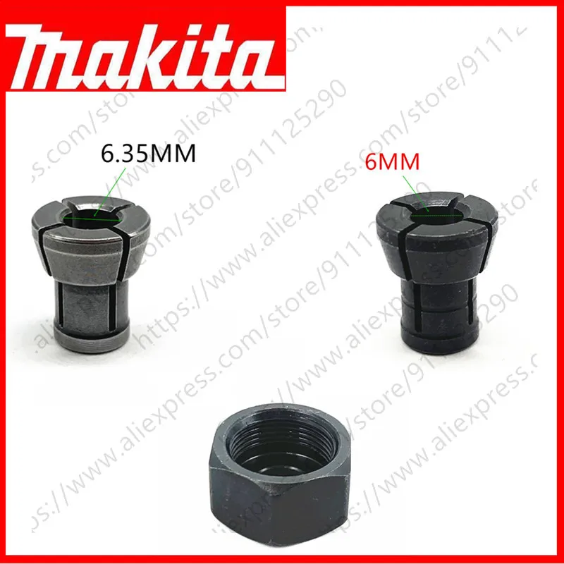 6mm 6.35mm Collet Cone for MAKITA RP0900 RT0700 RT0700C RT0700CX3 RP2301FCXK RT0700CX2 3621 3621A 3620 MT361 DRT50Z RT0702C