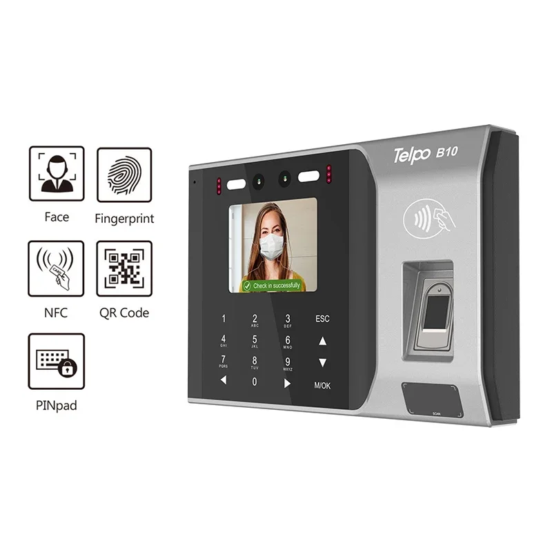 

B10 fingerprint scanner facial recognition access control terminal wall mount with rfid/thermal scanner