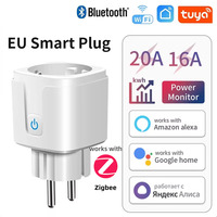 Tuya Smart WiFi ZigBee 3.0 Plug EU Socket 16A/20A Power Monitor Timer Function Voice Control for Alexa Google Home Smart Life