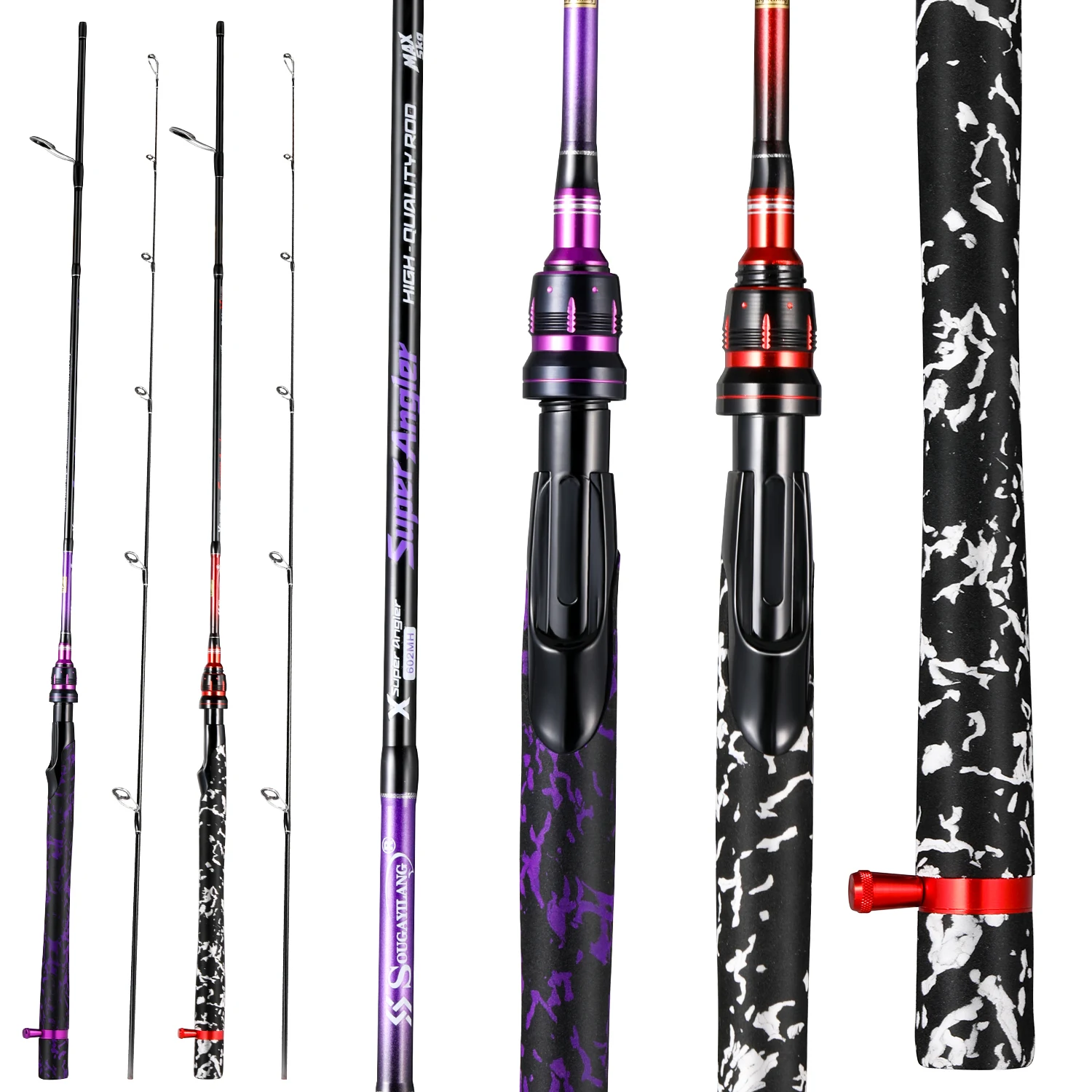 

Sougayilang 2section Fishing Rod 24T Carbon Fiber Spinning Fishing Pole EVA Handle MH Power Carp Fishing Rod Bass Freshwater