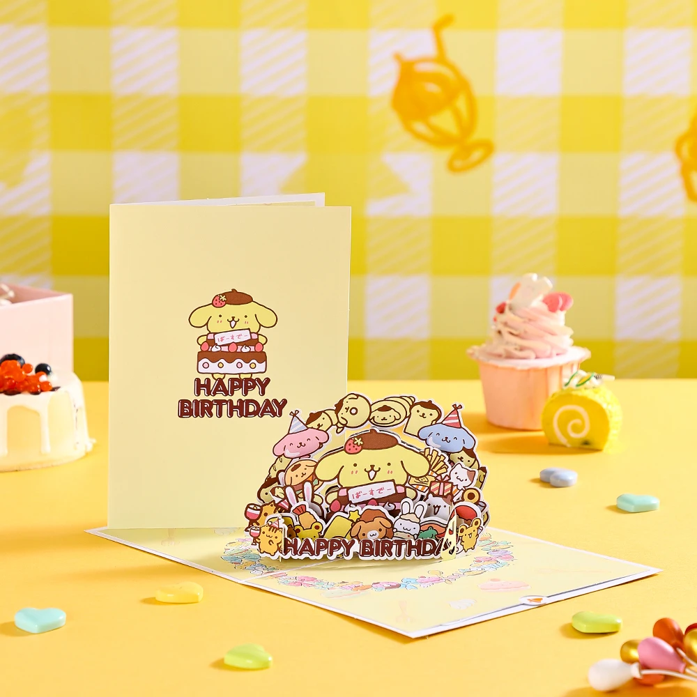 Sanrio 3D Pop Up Happy Birthday Gift Card Cute Birthday Card Anime Birthday Card Gifts Greeting Cards for Kids Girls Boys Women