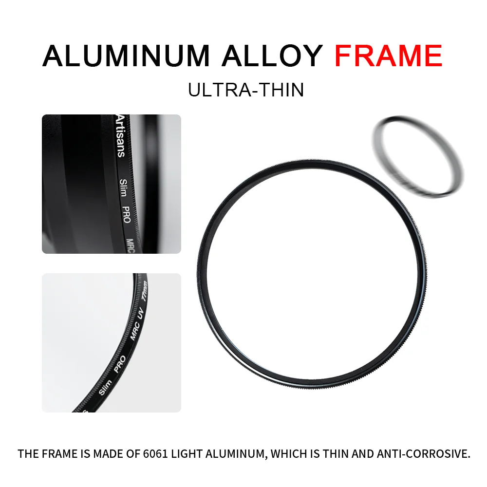 7 MRCUV MRC UV สำหรับเลนส์กล้อง Ultra Slim เลนส์หลายเคลือบป้องกัน46มม./49/52/58มม./62/67/72/77/82มม.