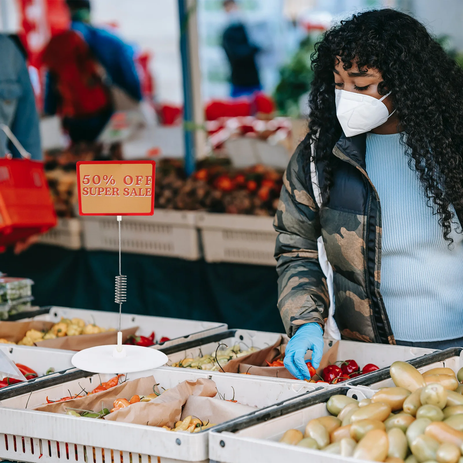 6Pcs Werbung Label Clip Kunststoff Zeichen Halter Runde Basis Preis Display Clip Praktische Supermarkt Verwenden Runde Basis Zeichen Halter