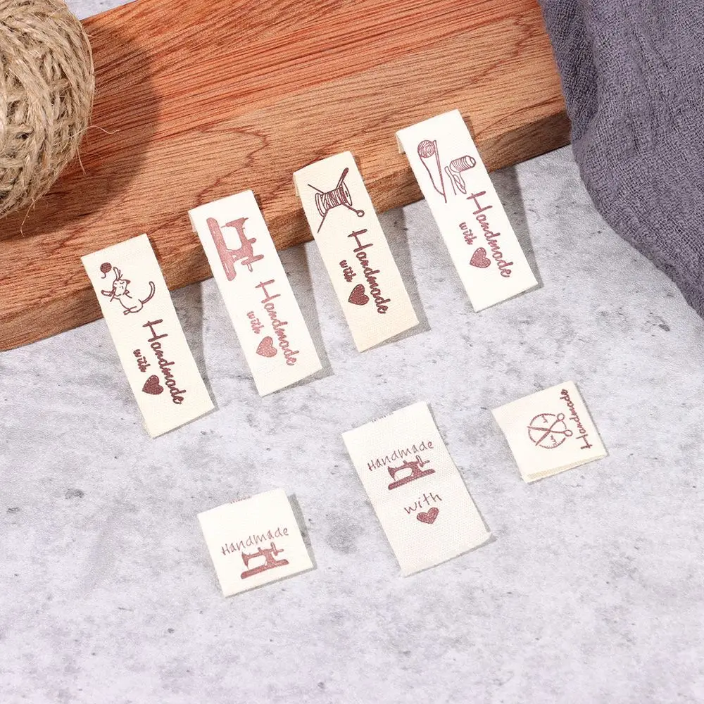 50PCS Sewing Machine Woven Supplies Knitting Wool Ball Clothing Tags Handmade With Love Garment  Accessories Clothes Labels