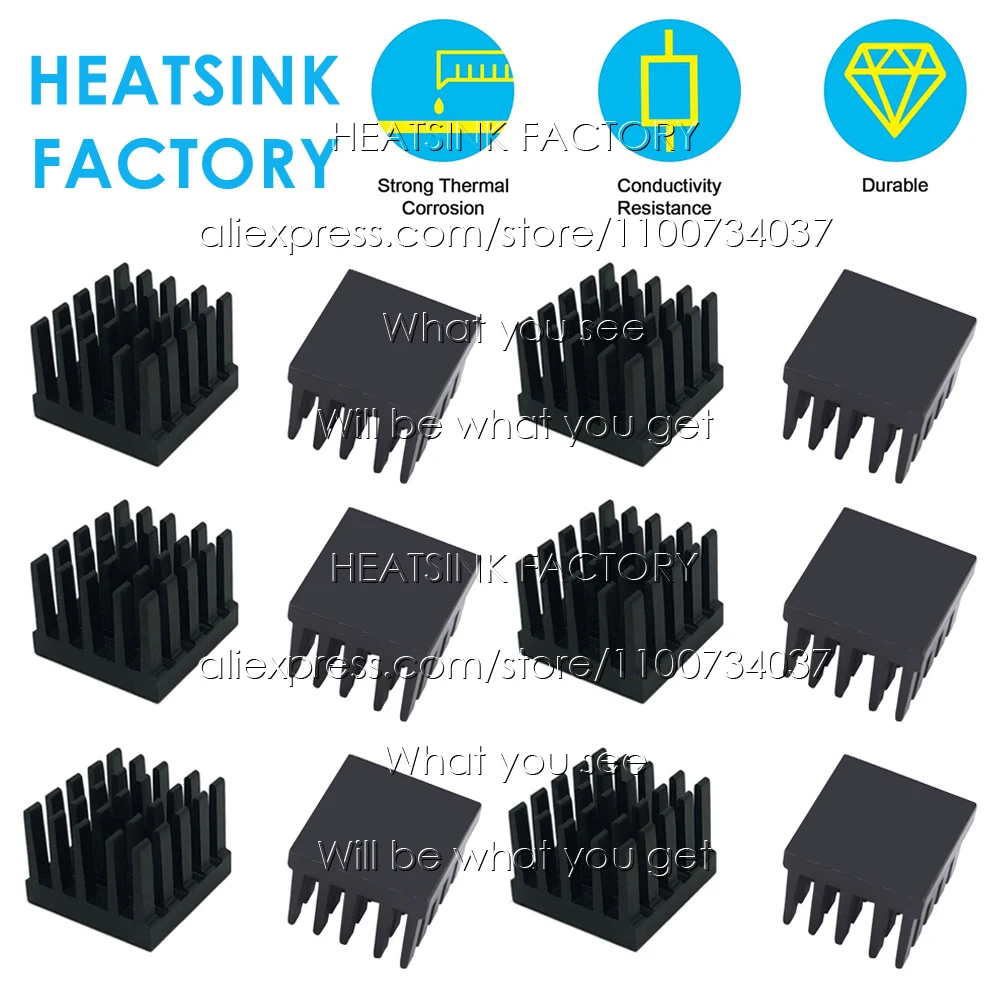 

18x18x13.5mm Black Aluminum Heatsink Fans & Cooling Radiator Cooler for MOS GPU IC Chip Electronic