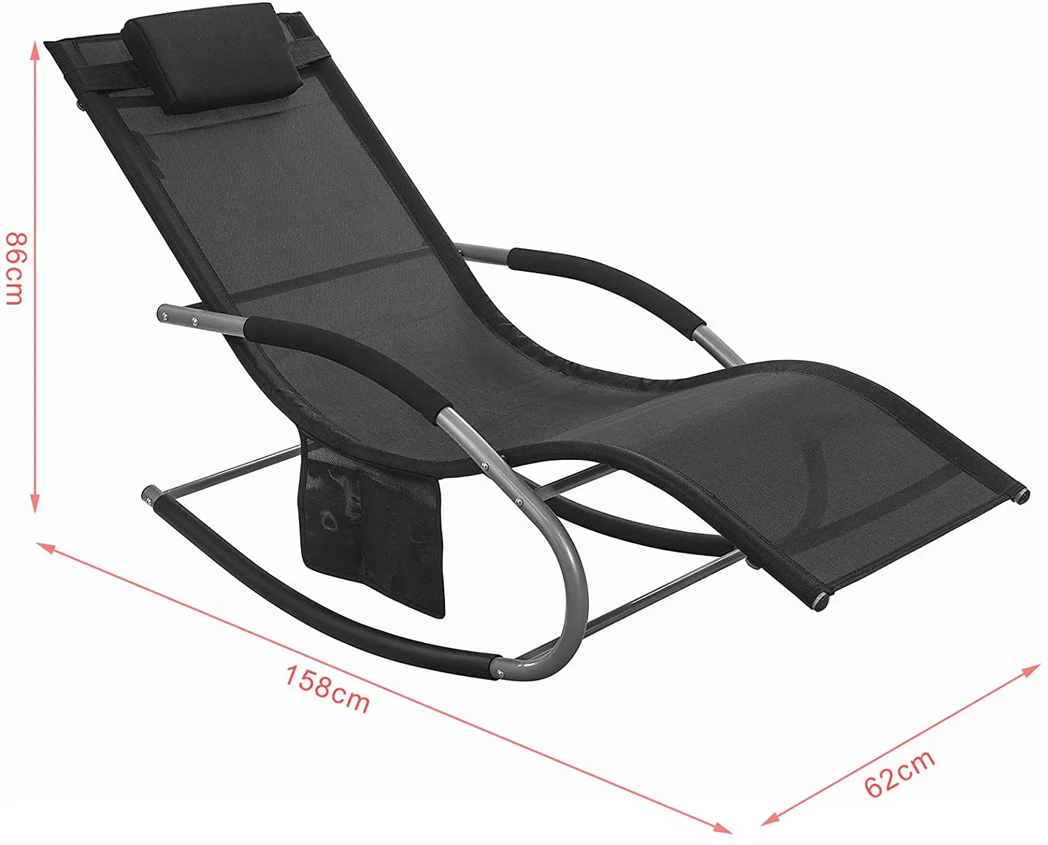 outdoor swimming pool rocking recling chaise aluminum wave sunbed sun lounger chair with armrest