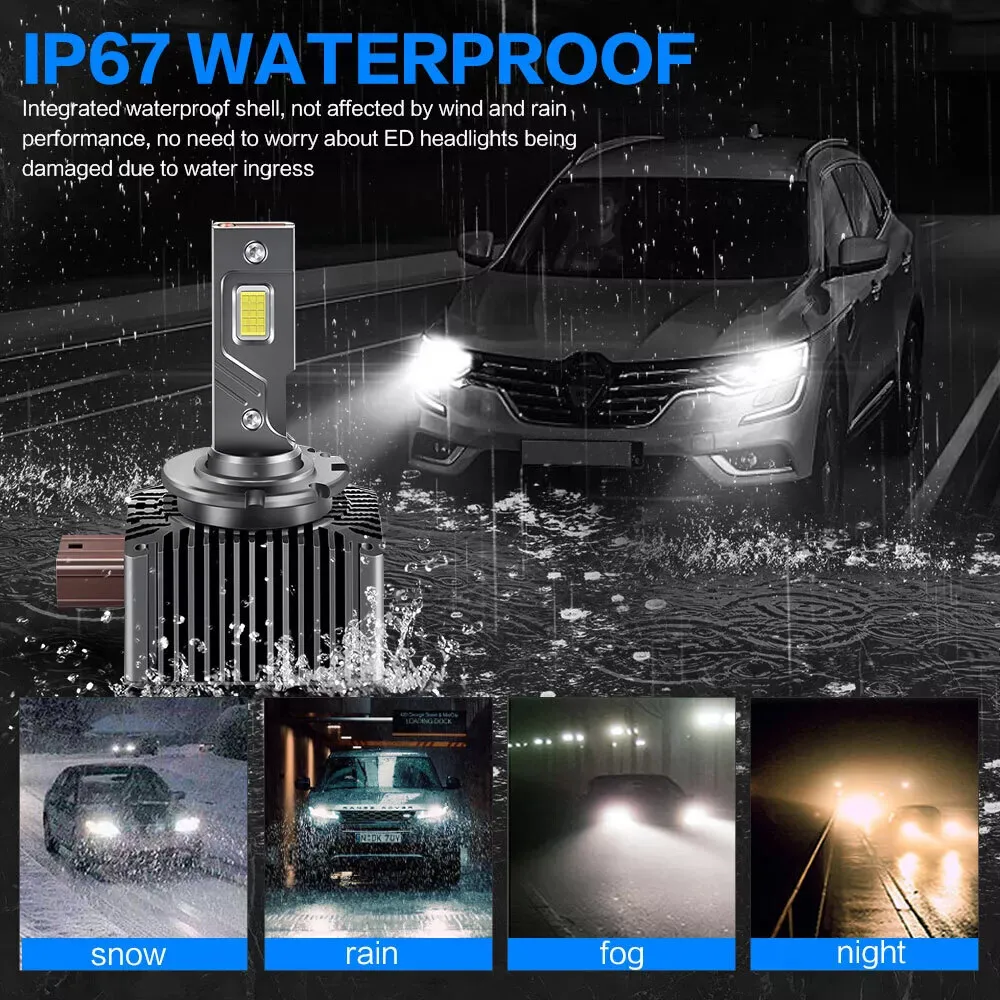 2 قطعة D1S D1R LED المصابيح الأمامية سوبر وايت HID زينون تحويل كيت 240 واط 6000 كيلو #6