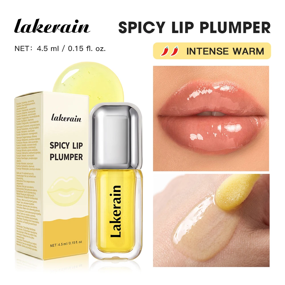 Spicy Lip Plumper Transparent Glossy Finish 2 Level Spiciness Natural Fusion Lip Tone Deep Hydration Visibly Fuller Lips Plumper
