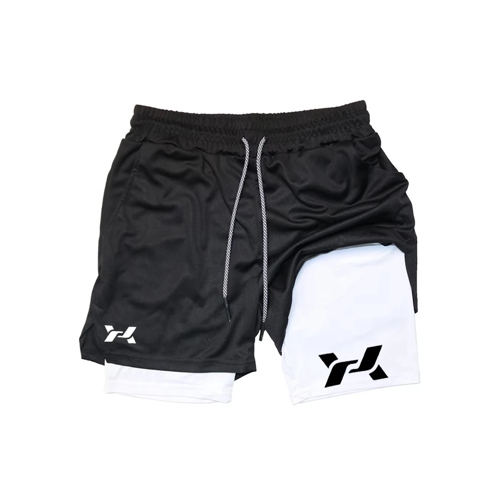 2026 Men's 2-in-1 Sports Shorts Breathable Casual Quick Drying Double Layer Shorts Running Sports Underpants